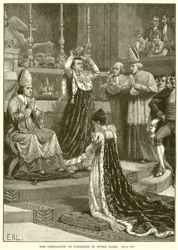 Napoleonova korunovace v Notre Dame od English School