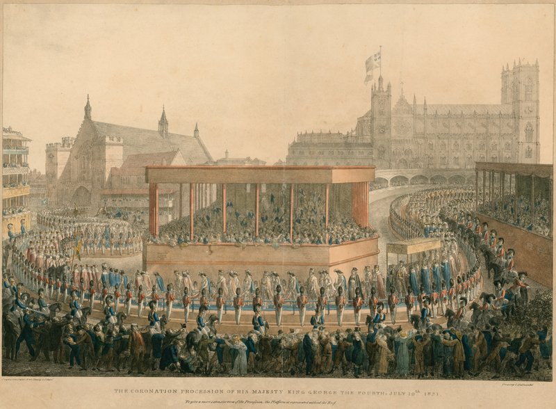 Korunovační průvod Jeho Veličenstva krále Jiřího IV., 19. července 1821 od English School