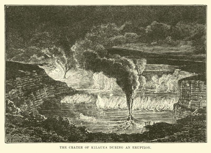 Kráter Kilauea během erupce od English School
