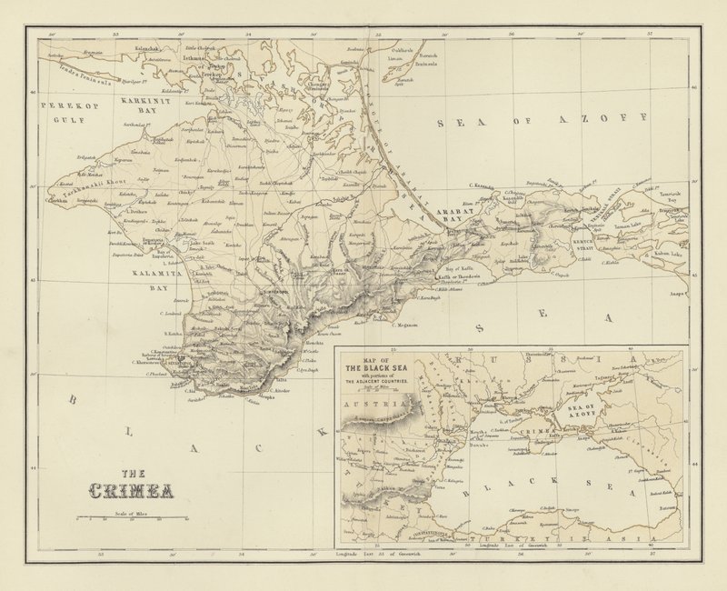 Krym; Mapa Černého moře od English School