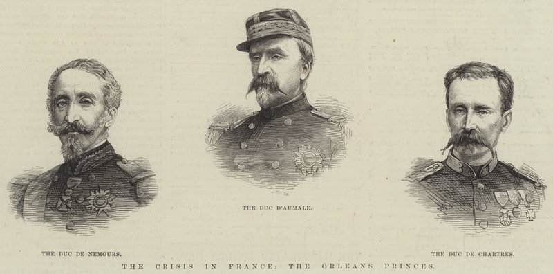 Krize ve Francii, Orleánští princové (rytina) od English School