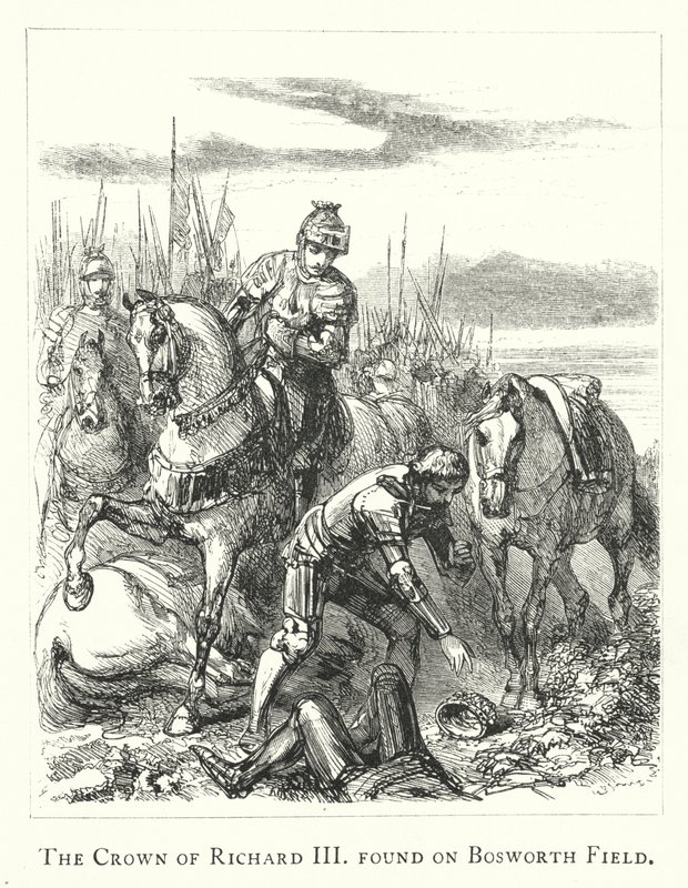 Koruna Richarda III nalezená na Bosworth Field od English School