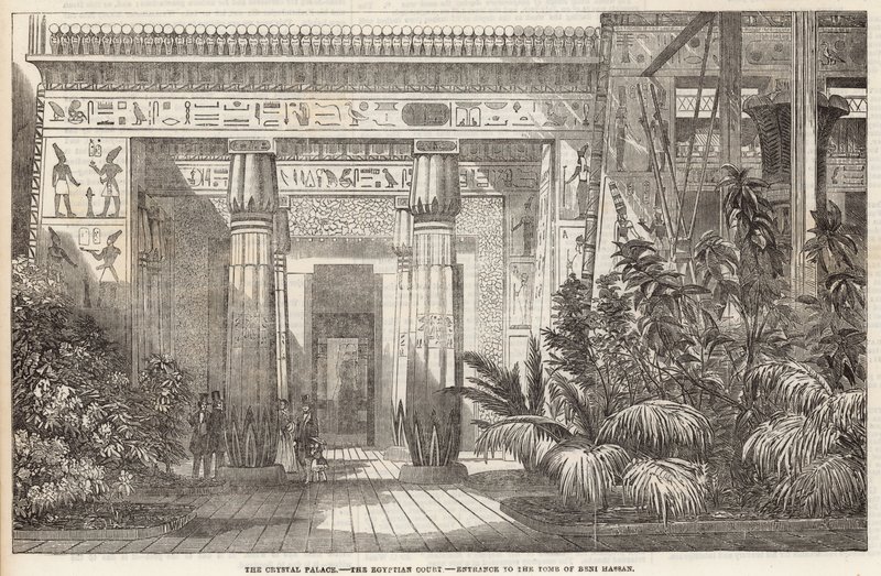 Křišťálový palác: Egyptský dvůr, vchod do hrobky Beni Hassana od English School