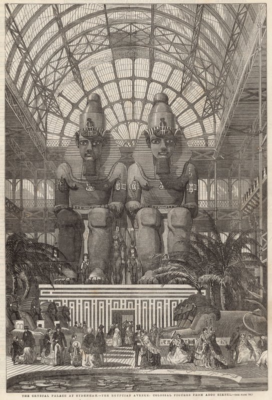 Křišťálový palác v Sydenhamu; Egyptská třída, kolosální postavy z Aboo Simbel od English School