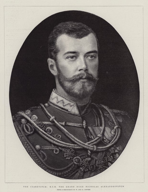 Czarevitch, HIH velkovévoda Nicholas Alexandrovič (rytina) od English School
