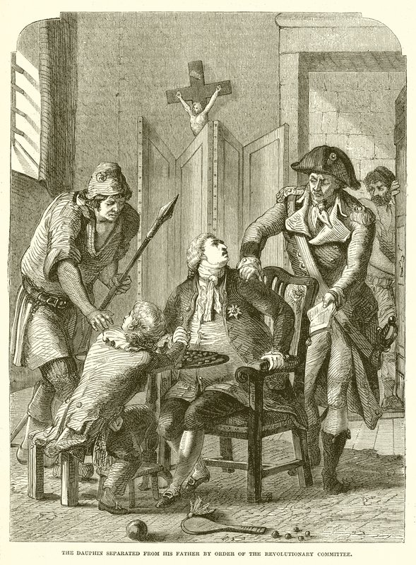 Dauphin se oddělil od otce na příkaz revolučního výboru od English School