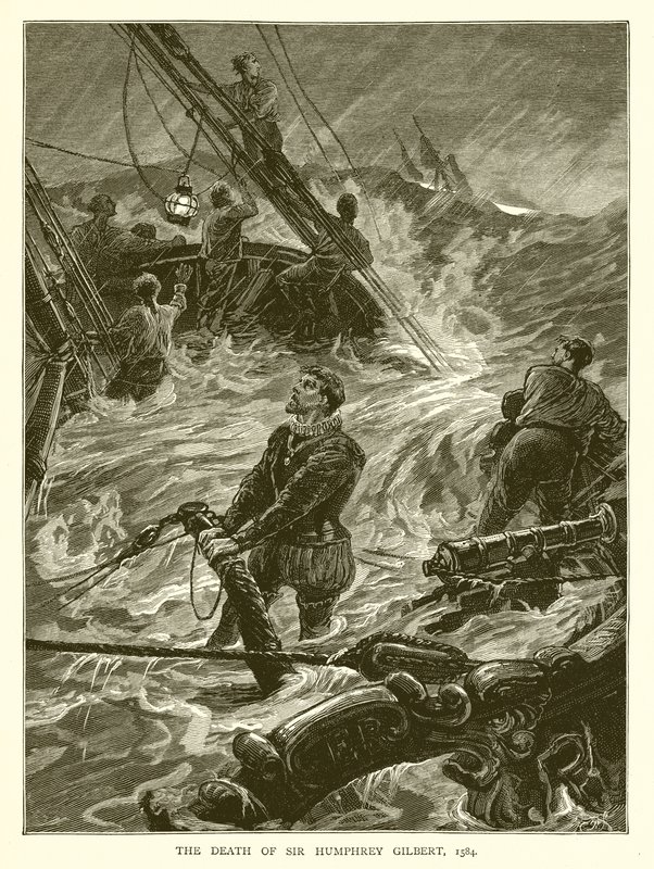 Smrt sira Humphreyho Gilberta, 1584 od English School
