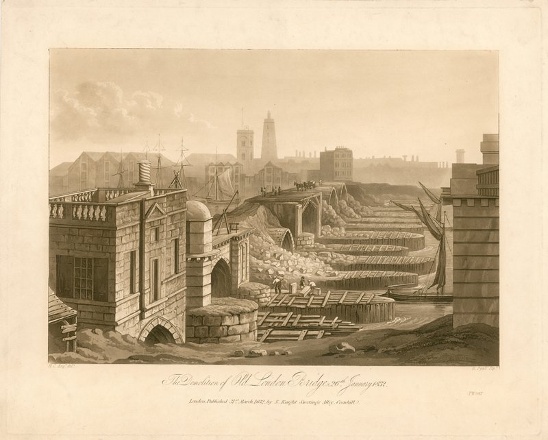 Demolice starého londýnského mostu, 26. ledna 1832 od English School