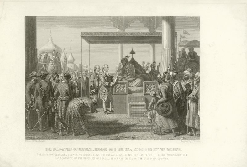 Diwani Bengálska, Biháru a Urísy získali Angličané, Indie, 1765 od English School