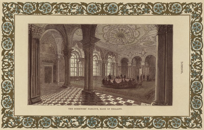 The Directors Parlor v Bank of England (barevná rytina) od English School