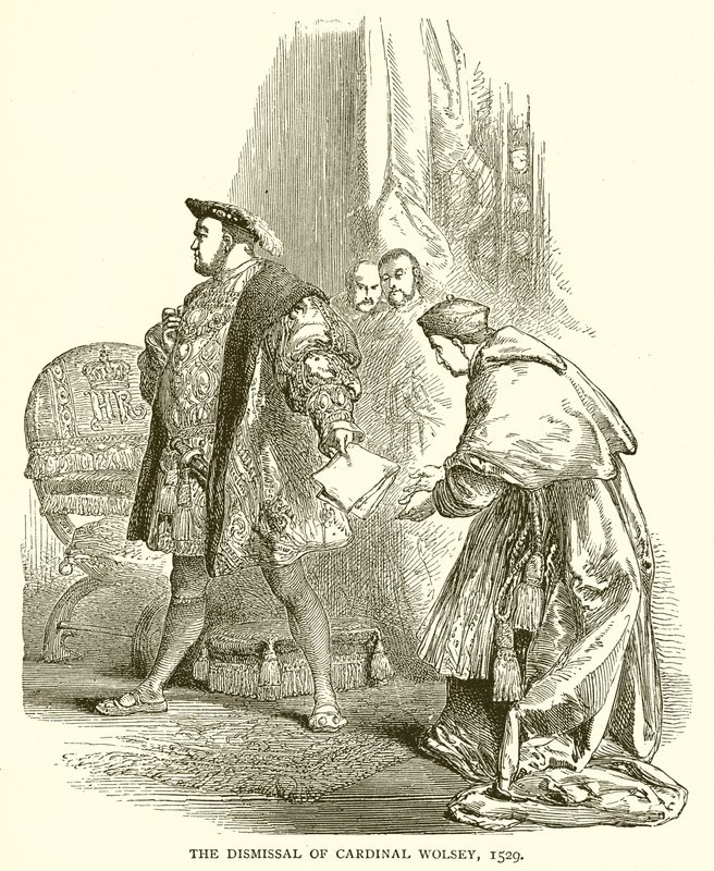 Propuštění kardinála Wolseyho, 1529 od English School