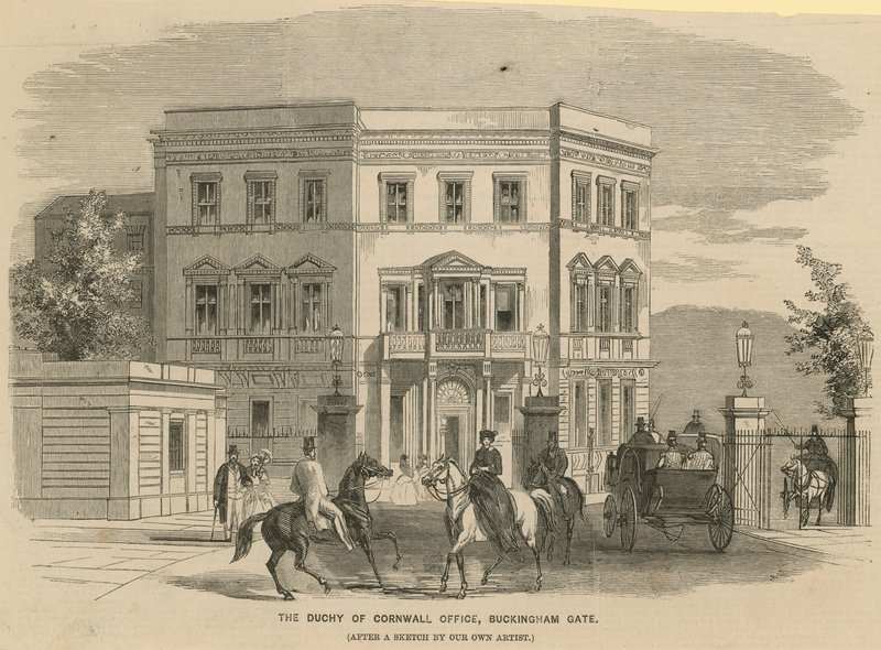 Kancelář vévodství Cornwall, Buckingham Gate, Londýn od English School