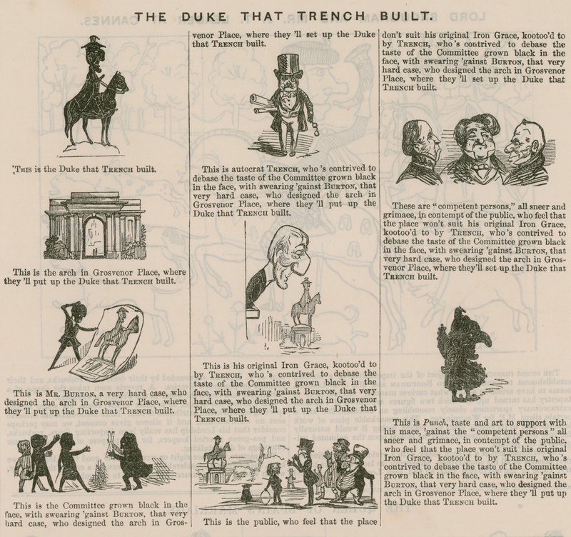Vévoda, který postavil příkop; z Punch, 1846 od English School