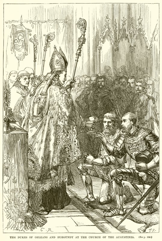 Vévodové z Orleansu a Burgundska v kostele Augustinů od English School