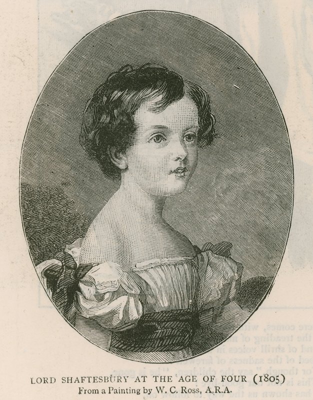 hrabě z Shaftesbury; Lord Shaftesbury ve věku čtyř let, maloval W C Ross v roce 1805 od English School