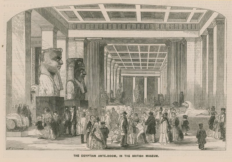 Egyptská předsíň v Britském muzeu od English School