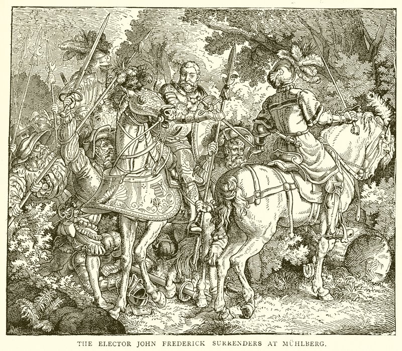 Kurfiřt John Frederick se vzdává u Muhlbergu od English School