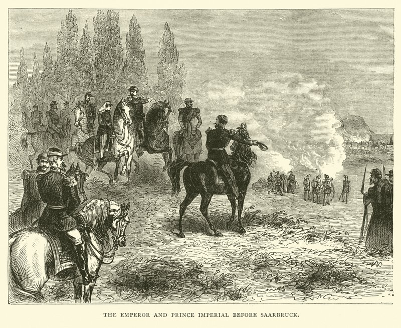Císař a princ Imperial před Saarbruckem, srpen 1870 od English School