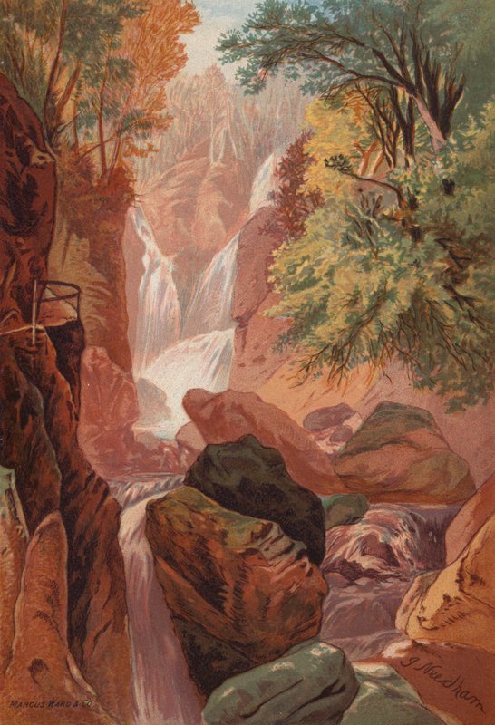 Anglická jezera, Stock Gill Force (barva litho) od English School