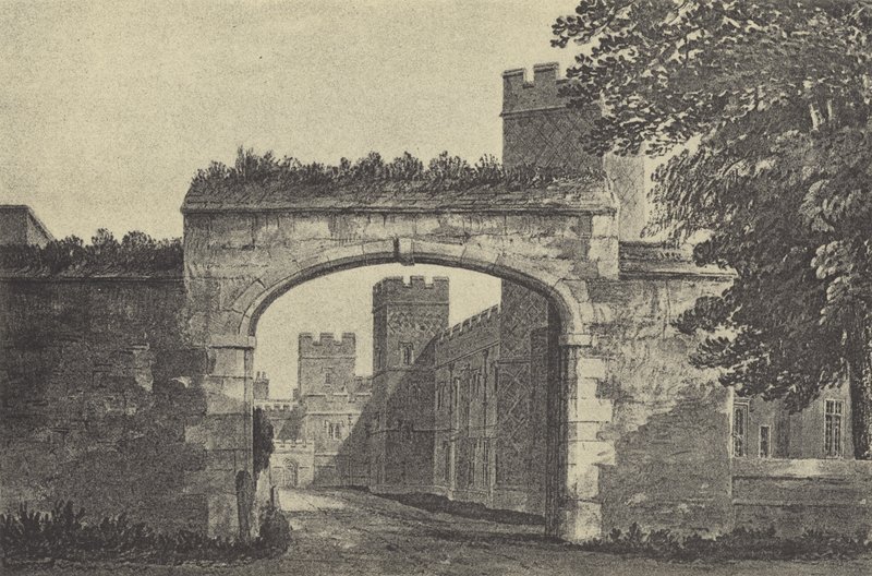 Vchod do Westons Yard, 1818 (hlubotisk) od English School