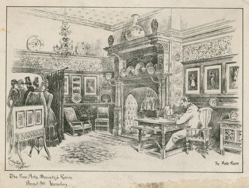 Místnost společnosti Fine Arts, Bond Street, Londýn - předsíň od English School