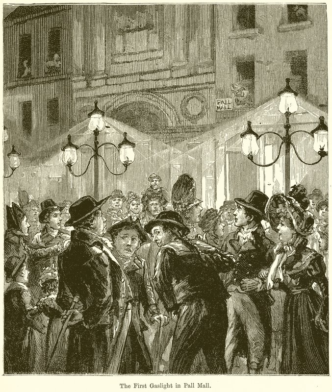 První Gaslight v Pall Mall od English School