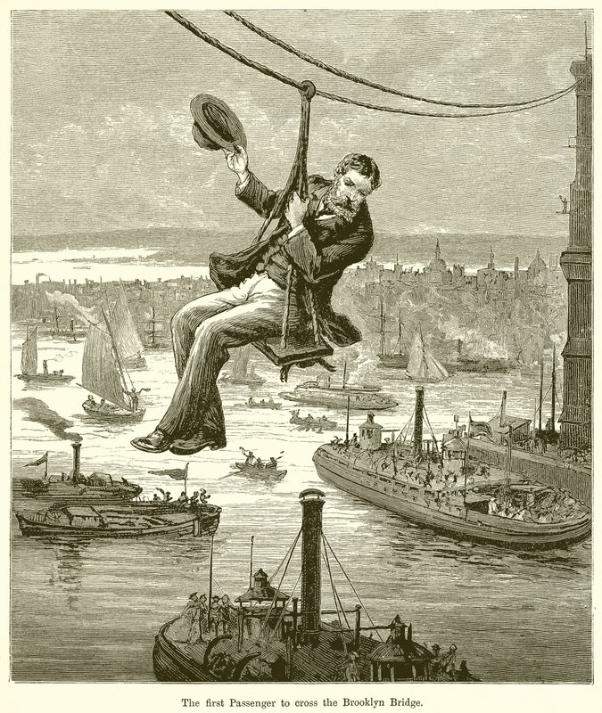 První cestující, který překročil Brooklynský most od English School