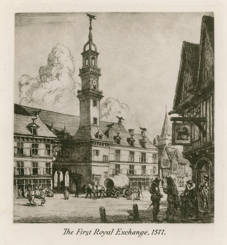 První královská burza, Londýn, 1571 od English School