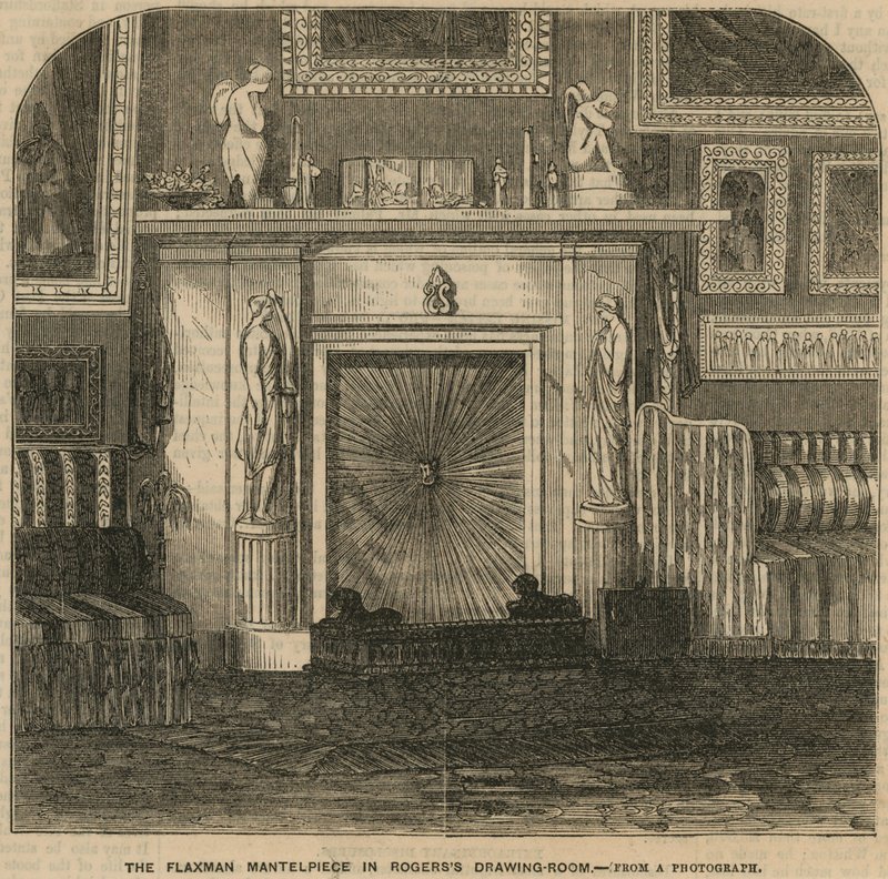 Flaxman Mantelpiece v salonu Rogers the Poets, Rogers House, St James