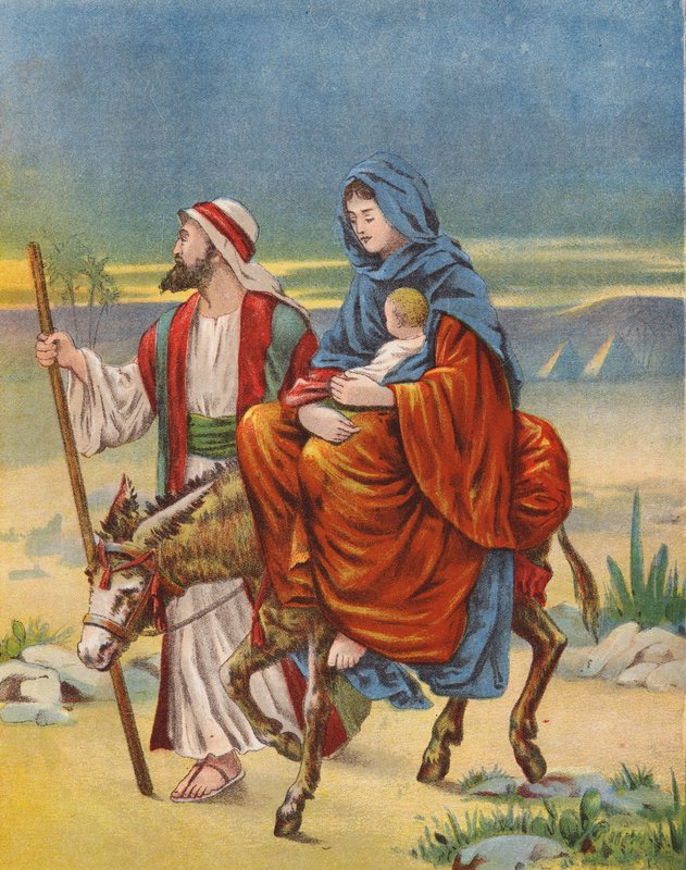 Útěk do Egypta (barevná litografie) od English School