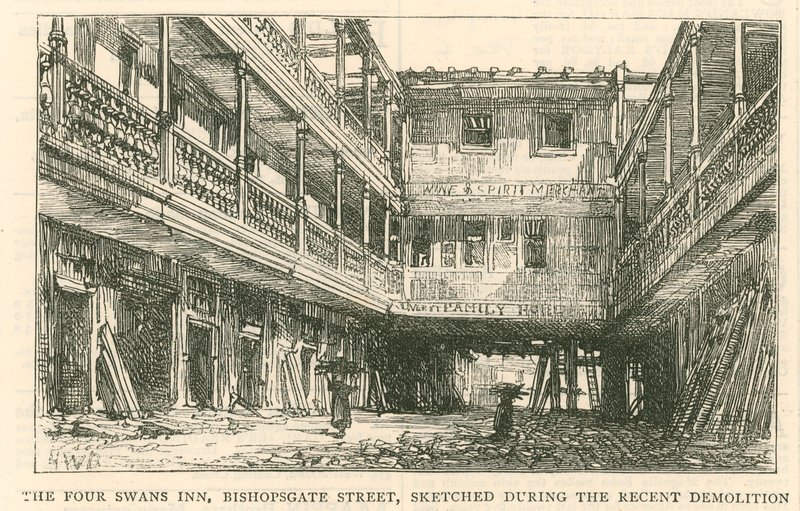 The Four Swans Inn, Bishopsgate Street od English School