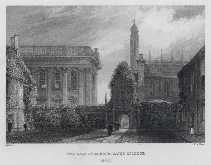 Čestná brána, Caius College od English School