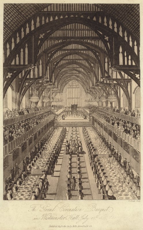 Velká korunovační hostina ve Westminster Hall od English School