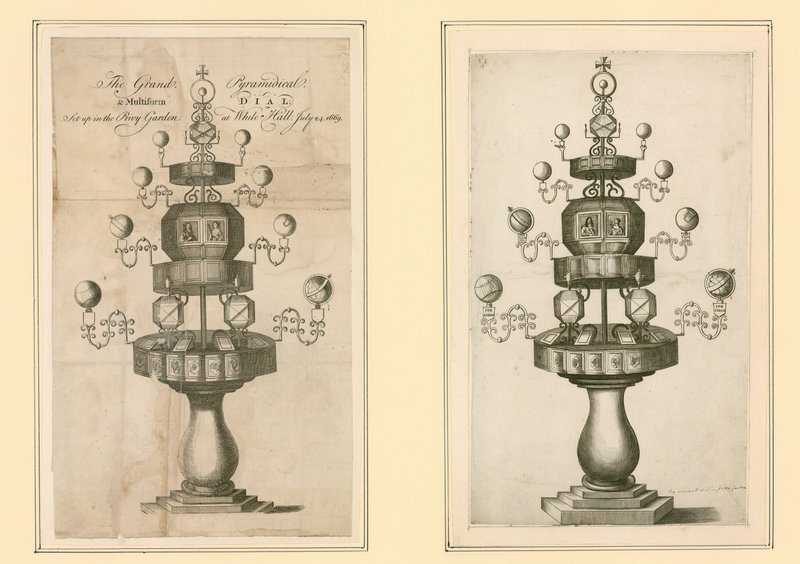 The Grand Pyramidical and Multiform Dial zřízen v Privy Garden ve Whitehallu, 24. července 1669 od English School