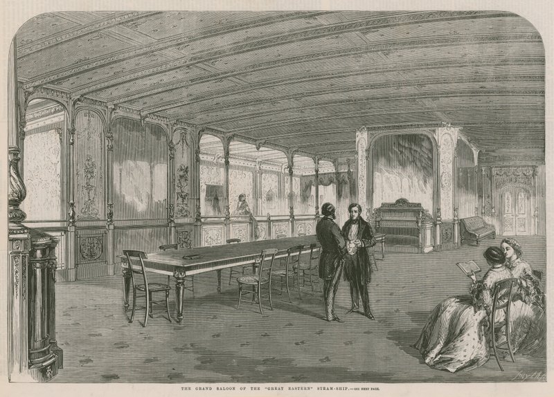 Velký salon parní lodi Great Eastern od English School