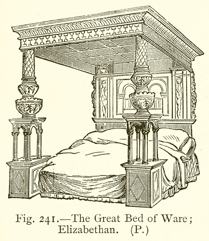 The Great Bed of Ware; alžbětinský od English School