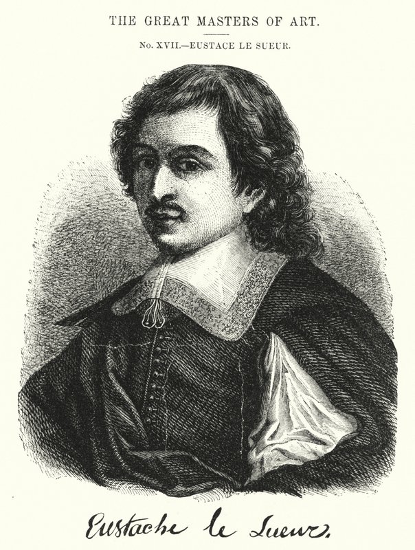 Velký mistr umění, Eustace Le Sueur (rytina) od English School