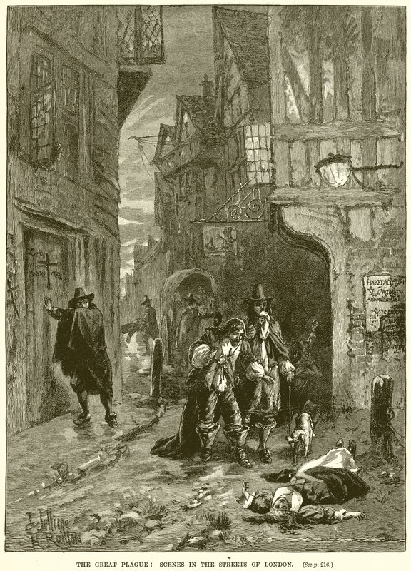 Velký mor: Scény v ulicích Londýna od English School