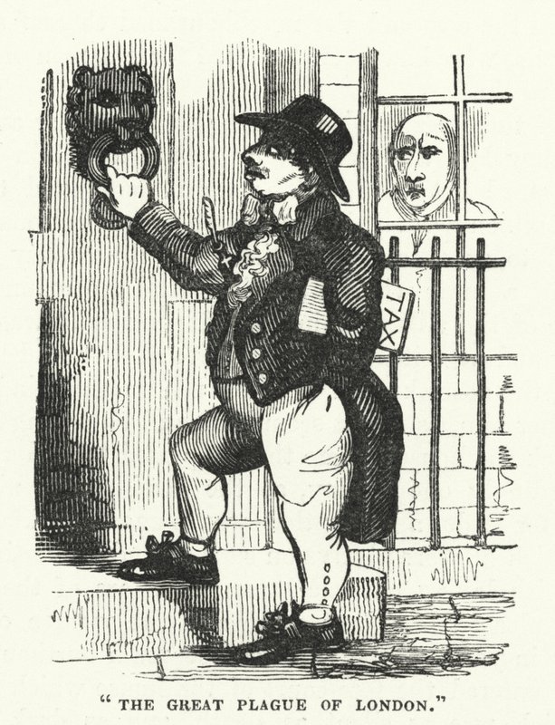 The Great Plague of London (rytina) od English School