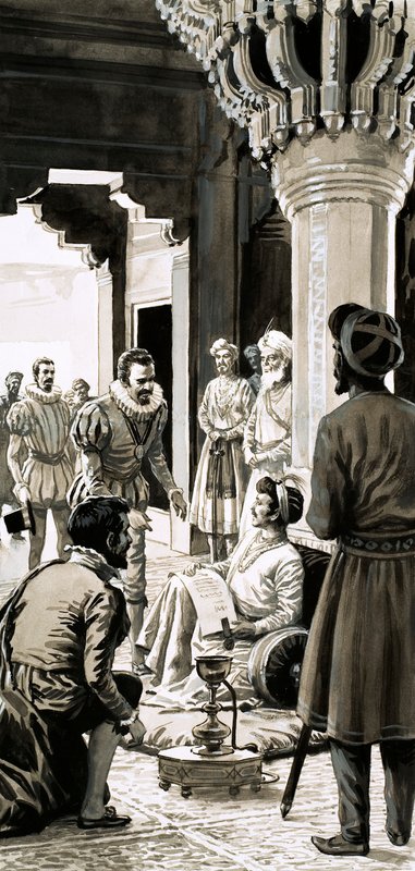 Velká vláda šťastného císaře (kvaš na papíře) od English School