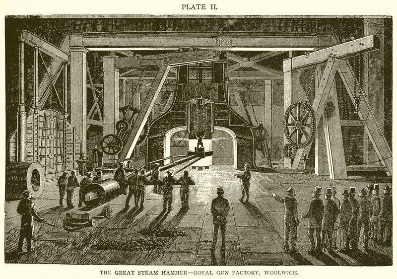 Velké parní kladivo – Royal Gun Factory, Woolwich od English School
