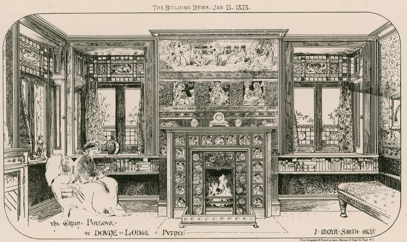The Green Parlor v Dovne Lodge, Putney, Londýn od English School