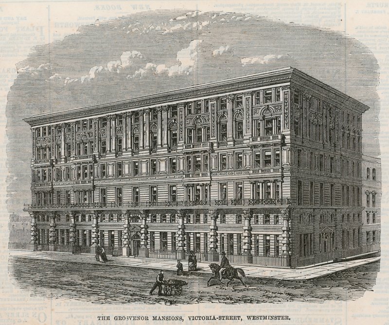 The Grosvenor Mansions, Victoria Street, Westminster, Londýn od English School