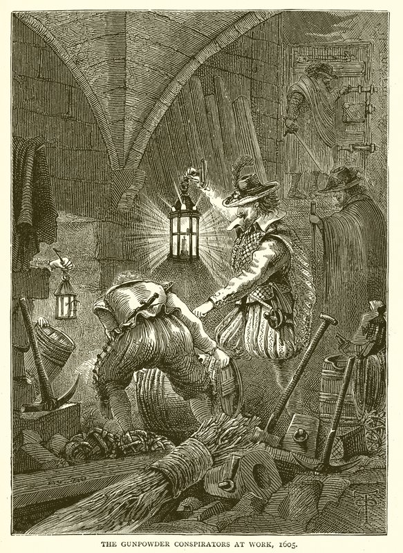 The Gunpowder Conspirators at Work, 1605 od English School