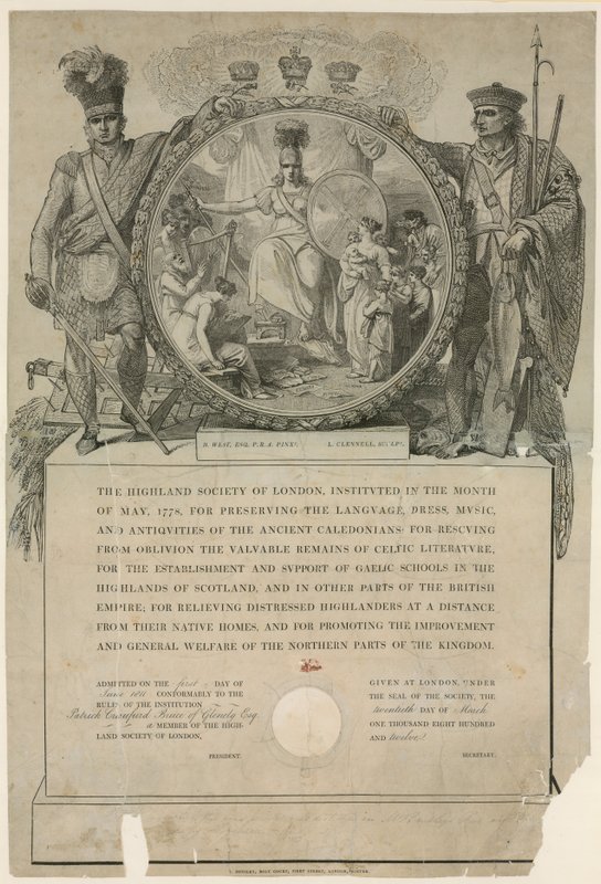 The Highland Society of London. Založena 1778 od English School