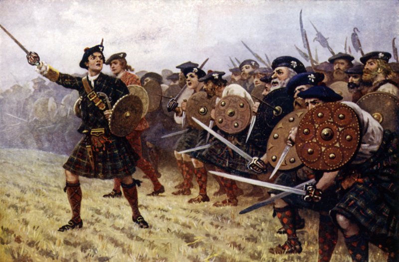Highlanders v bitvě o Prestonpans od English School