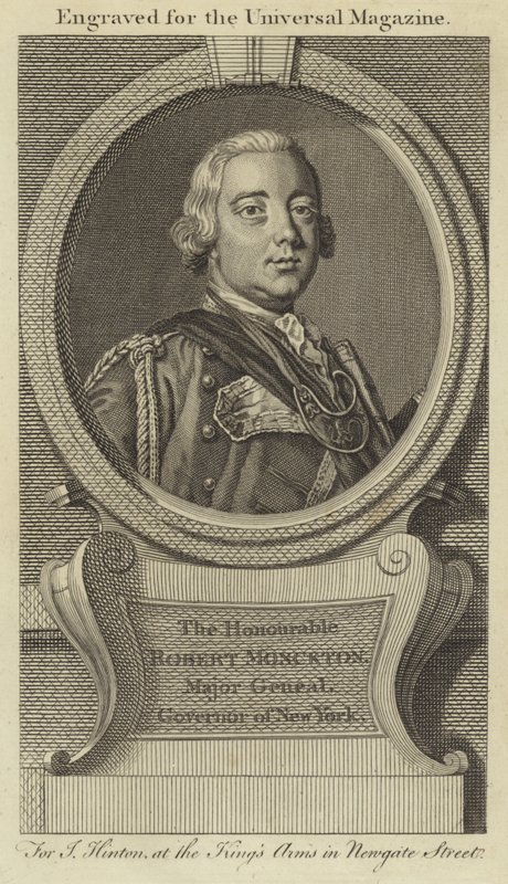Ctihodný Robert Monckton, generálmajor, guvernér New Yorku od English School
