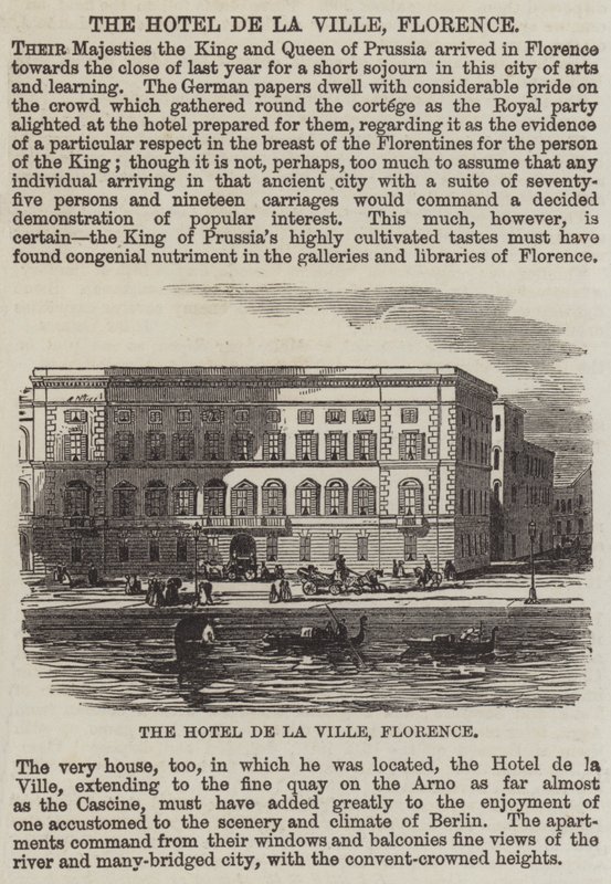 Hotel de la Ville, Florencie (rytina) od English School