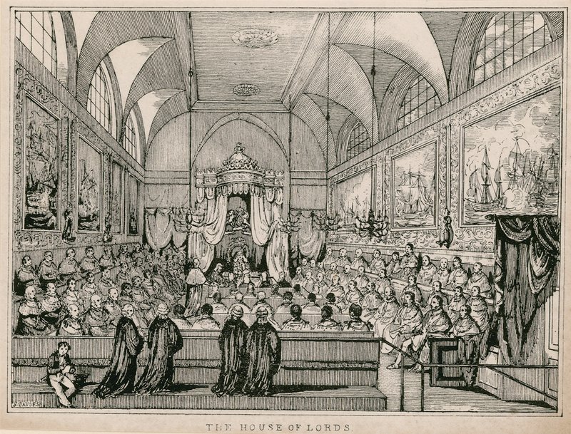 Sněmovna lordů, Westminster, Londýn od English School