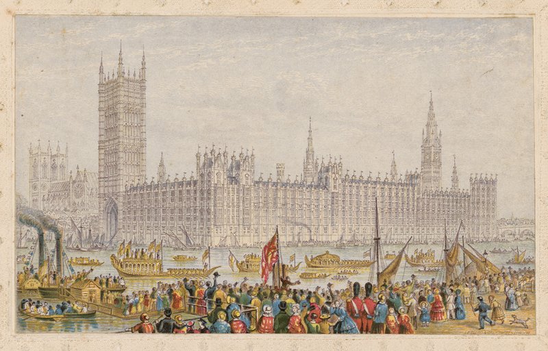 Budovy parlamentu, Westminsterský palác, Londýn od English School